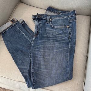 J. Crew Women's Skinny Jeans in Washed Blue Denim